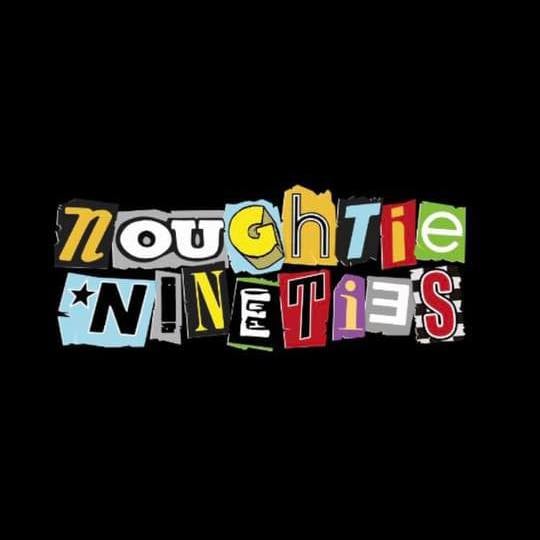 Colourful Collage Of Cut-Out Letters Spelling &Quot;Noughties&Quot; On A Black Background, Capturing The Playful And Nostalgic Vibe Of The Early 2000S.