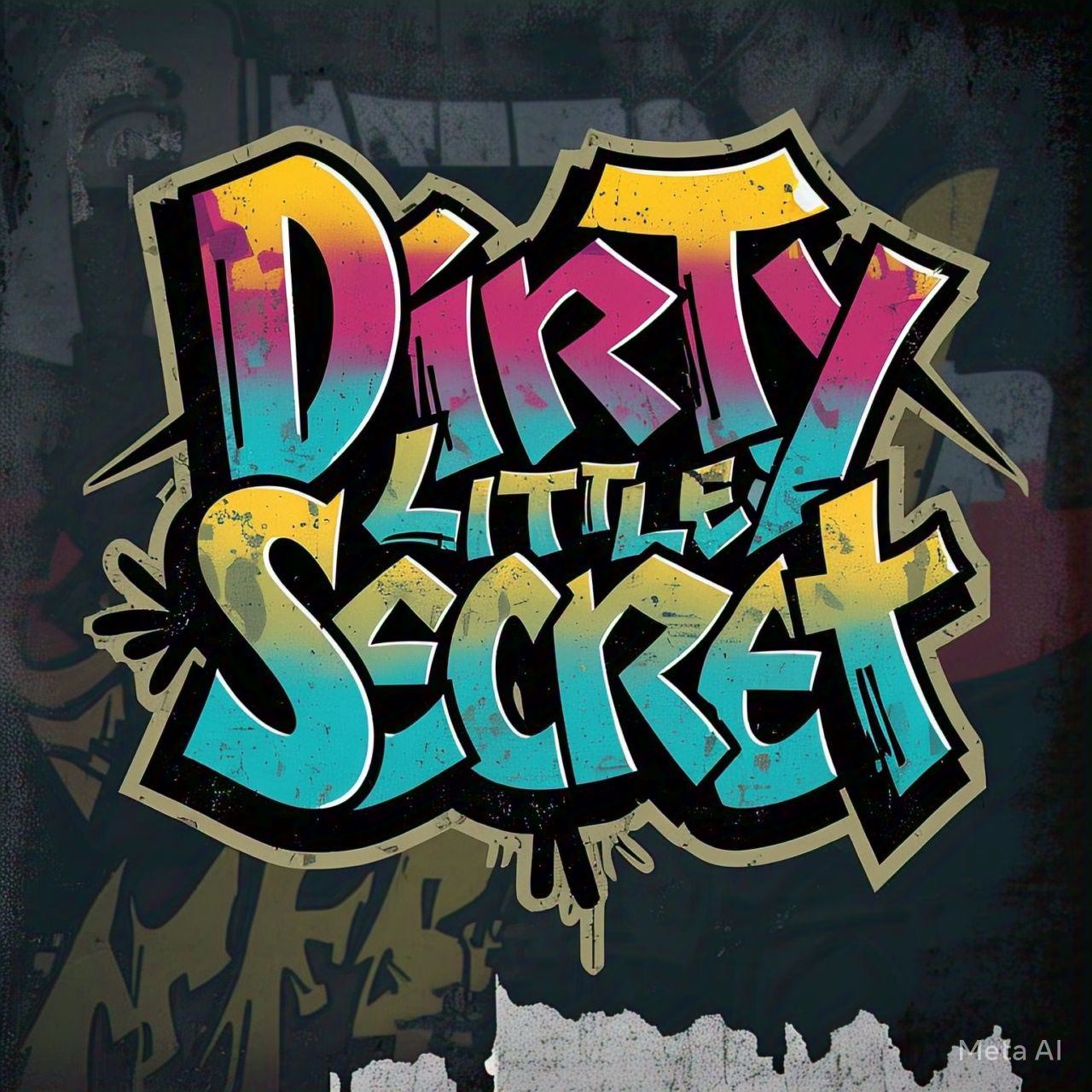 Graffiti-style logo for "Dirty Little Secret" at Lavery's, featuring vibrant colours and urban art design.